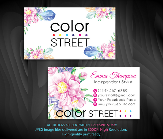 Personalized Color Street Application Cards, Color Street Business Card CL65
