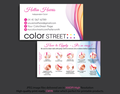 Personalized Color Street Application Cards, Color Street Business Card CL32