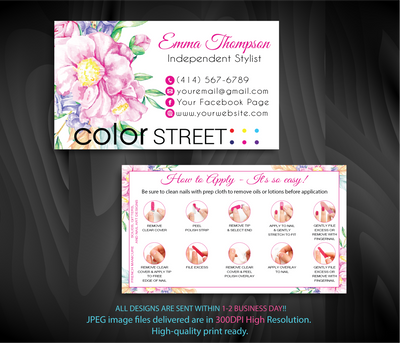 Personalized Color Street Application Cards, Color Street Business Card CL65