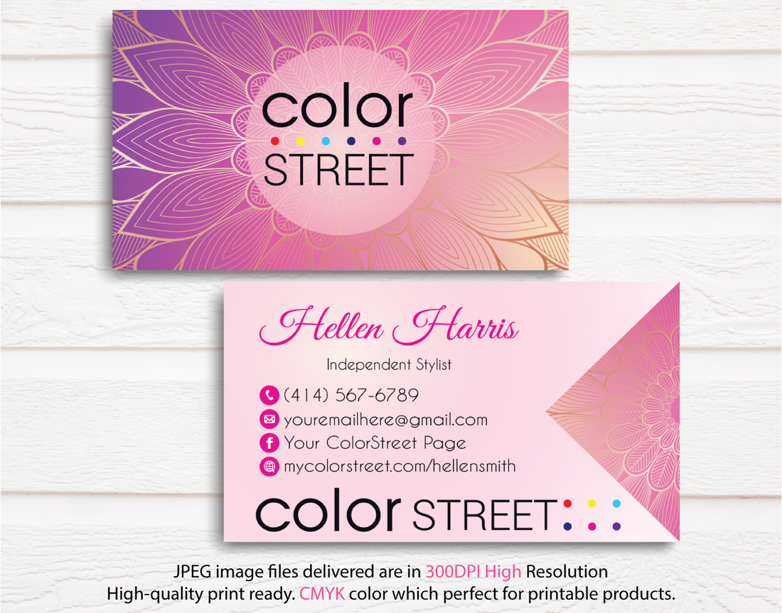 Color Street Business Card, Personalized Card, Color Street Application Cards CL33