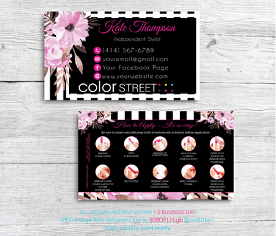 Color Street Business Card, Personalized Card, Color Street Application Cards CL82
