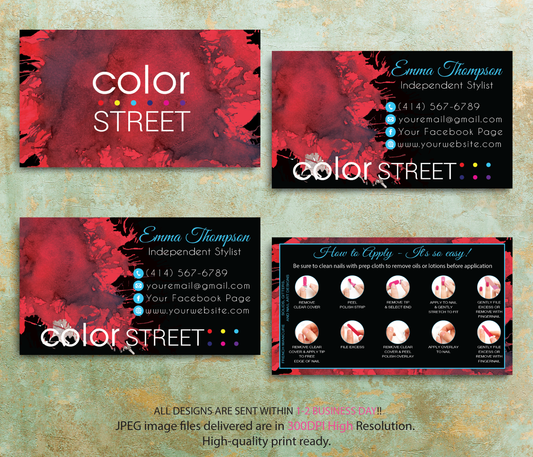 Personalized Color Street Application Cards, Color Street Business Card CL54