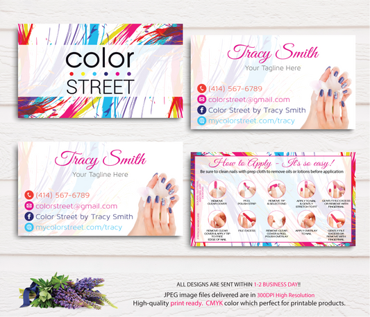 Color Street Business Card, Personalized Card, Color Street Application Cards CL11