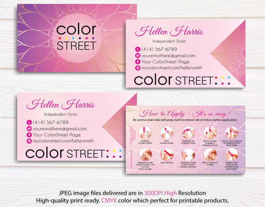 Color Street Business Card, Personalized Card, Color Street Application Cards CL33