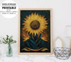 The Sun Tarot Card, Sunflower, Hyper Realistic, Horror Style Art, Poster Design, Printable Art