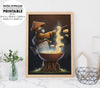 Ramen Wizard Casting Mushroom Magic, A Man Witch With A Pot Of Noodles, Poster Design, Printable Art