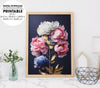 The King Of All Peonies Feathers, Peony Flower Petals Kinsugi Porcelain, Poster Design, Printable Art