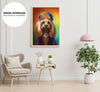 Dog Dressed As A Hippie, The Dogs Hippie With Strange Necklace, Poster Design, Printable Art