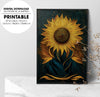 The Sun Tarot Card, Sunflower, Hyper Realistic, Horror Style Art, Poster Design, Printable Art