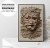 Face Made Of Newspaper, Human Face, Face Art, Newspaper Frome Face, Poster Design, Printable Art