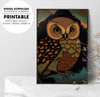 Owl Canvas, Adorable Magical Intricate Woodblock, Adorable Owl, Poster Design, Printable Art