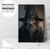 Evil Wizard With Gaunt Pale Features And Dark Eyes, Satan In The Hell, Poster Design, Printable Art