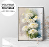 A Bunch Of Blooming Chrysanthemum, Watercolor White Flower, Poster Design, Printable Art