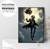 Clown Float In Sky, Rainy Sky, Swag Clown And The Balls, Poster Design, Printable Art