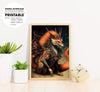 Traditional Japanese Demon Fox, Japanese Fox, Love Fox For My Live, Poster Design, Printable Art