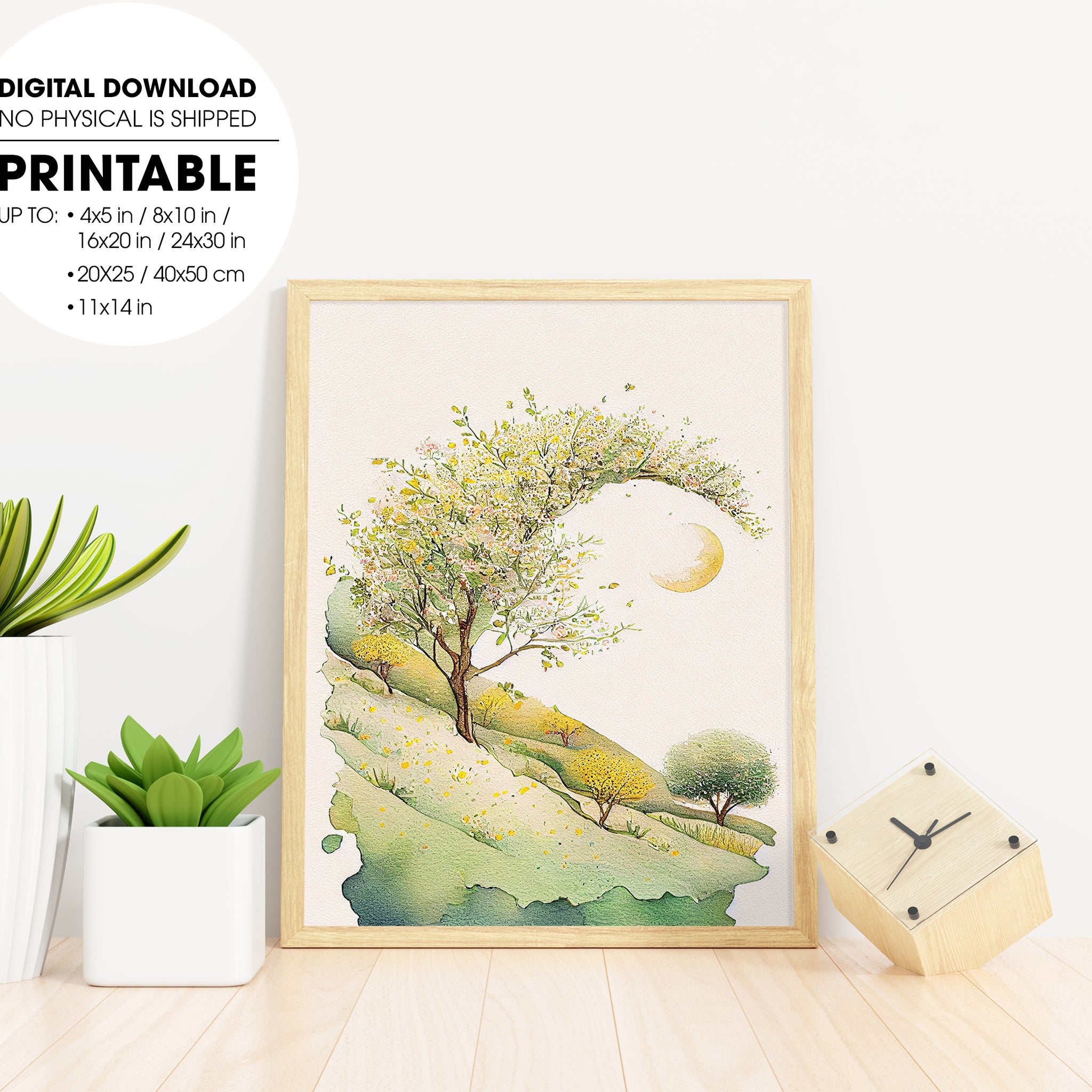 Meadow Watercolor Style, Lovely Field, Art For Relaxing, Poster Design, Printable Art