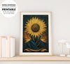 The Sun Tarot Card, Sunflower, Hyper Realistic, Horror Style Art, Poster Design, Printable Art