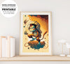 Monkey In Space, Monkey Like Astronaut In The Galaxy, Poster Design, Printable Art