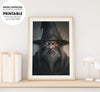 Evil Wizard With Gaunt Pale Features And Dark Eyes, Satan In The Hell, Poster Design, Printable Art