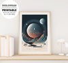 Moon Landscape On The Galaxy, Space Exploration Canvas, Download Canvas, Digital Download