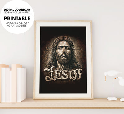 Jesus Christ, We Love Jesus, Jesus Painting, Jesus Portrait, Christian Art, Poster Design, Printable Art