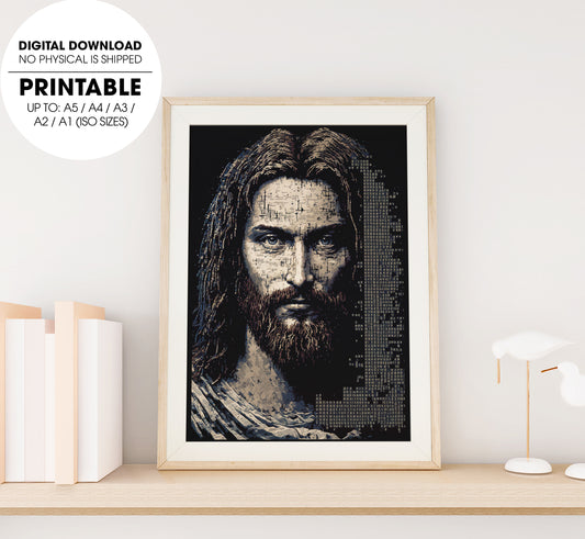 In Jesus We Trust - Jesus Portrait, Gift For Jesus Region Art, Poster Design, Printable Art