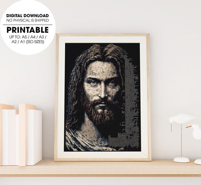 In Jesus We Trust - Jesus Portrait, Gift For Jesus Region Art, Poster Design, Printable Art