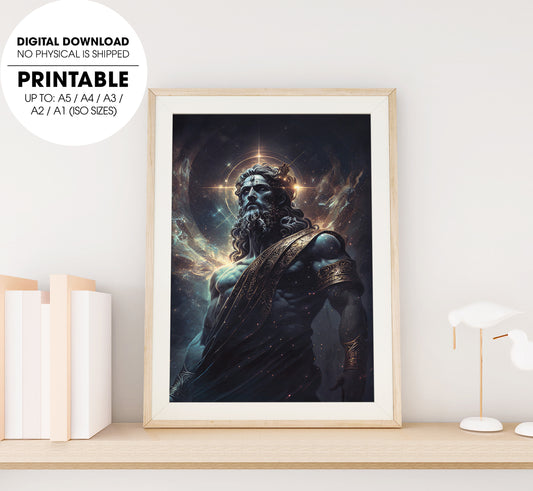 The Primordial Darkness Embodying A Greek God-The Black God, Poster Design, Printable Art
