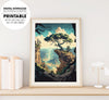 Astonishing Landscape, High Angle View, Japan Landscape Style, Poster Design, Printable Art