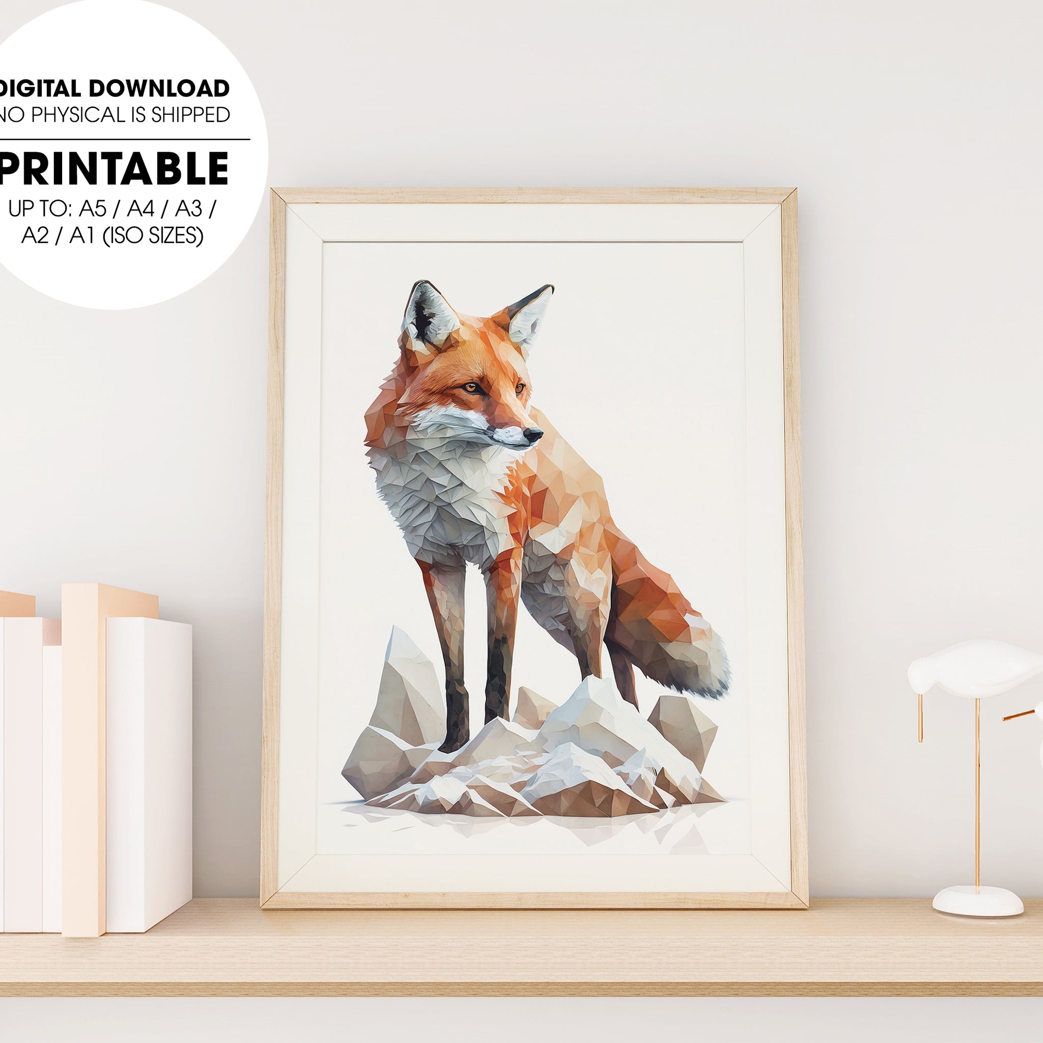 Red Fox Art, Watercolor Painting Fox, Geometric Fox Colorfull, Art Geek Fox, Poster Design, Printable Art