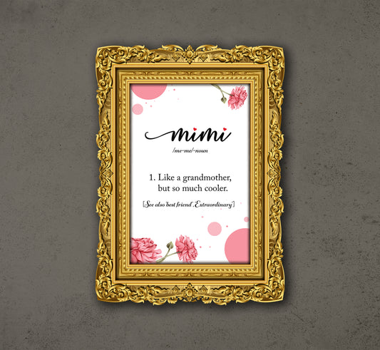 Love Mimi, Best Gift For Mimi, Grandma Lover, Grandmother Poster, Poster Design, Printable Art