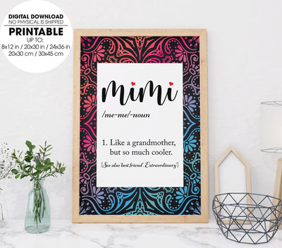 Best Mimi, Best Gift For Mimi, Grandma Lover, Grandmother Poster, Poster Design, Printable Art