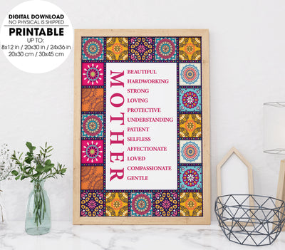 Gift For Mom, Mother Quote, Love Mother, Mother's Day Gift, Poster Design, Printable Art
