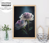 Beautiful And Delicate Peony Flowers, Peony Florals, Mysthery Peony, Poster Design, Printable Art