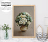 Bouquet Of Chrysanthemum And Gypsophila In Vintage, Poster Design, Printable Art