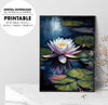 Water Lily In A Serene Pond, Flower Peaceful Art, Love Water Lily, Poster Design, Printable Art