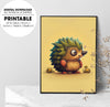 Simply Cartoon Style, Cartoon Hedgehog, Funny, Cute Hedgehog, Poster Design, Printable Art