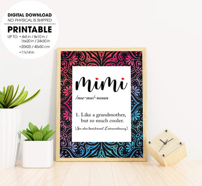 Best Mimi, Best Gift For Mimi, Grandma Lover, Grandmother Poster, Poster Design, Printable Art