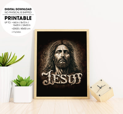 Jesus Christ, We Love Jesus, Jesus Painting, Jesus Portrait, Christian Art, Poster Design, Printable Art