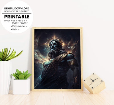 The Primordial Darkness Embodying A Greek God-The Black God, Poster Design, Printable Art