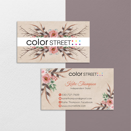 Floral Color Street Business Cards, Color Street Application Cards CL211