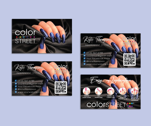 Modern Color Street Business Cards QR Code, Color Street Application Cards CL218