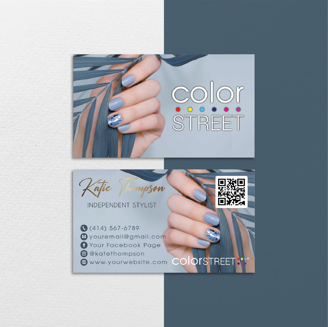 Printable Color Street Business Cards, Color Street Application Cards CL219