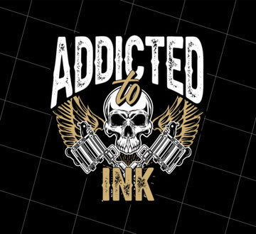 Cool Addicted To Ink Tattoo Png, Tattooist Lover Png, Skull Love Tattoos, Png Printable, Digital File