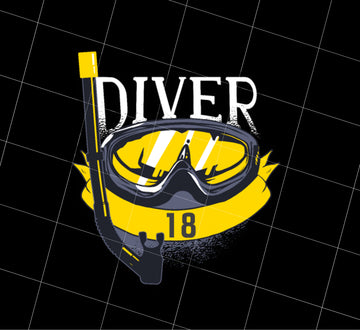 Cool Diver Png, 18th Birthday Png, Scuba Diving 18 Years Gift Png, Love To Dive On 18, Diver 18th Birthday Png, PNG Printable, DIGITAL File