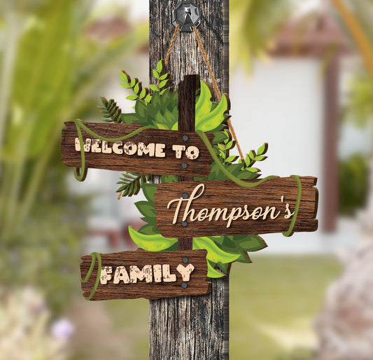 Greet guests with warmth and style with this personalized welcome sign. Printed on wood and customized to your exact specifications, this custom welcome family sign is sure to make a lasting impression. Bring your home to life with this beautiful and timeless statement piece.