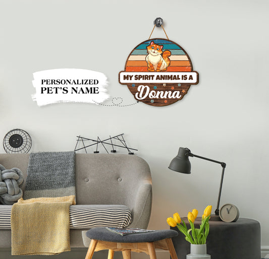 This Personalized Wood Sign For Cat is a great choice for those looking to add a personalized touch to the home. The sign is made of plywood, ensuring durability and a long lifetime. The name of your cat is displayed in a retro font, making this a truly unique modern decoration.