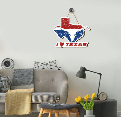 Show your Texas pride with this Texas Lover Wood Sign! Crafted with high-quality plywood, this wooden sign features "I love Texas" in bold typeface and is sure to bring a smile to any Texan's face. A perfect addition to your US state collection!