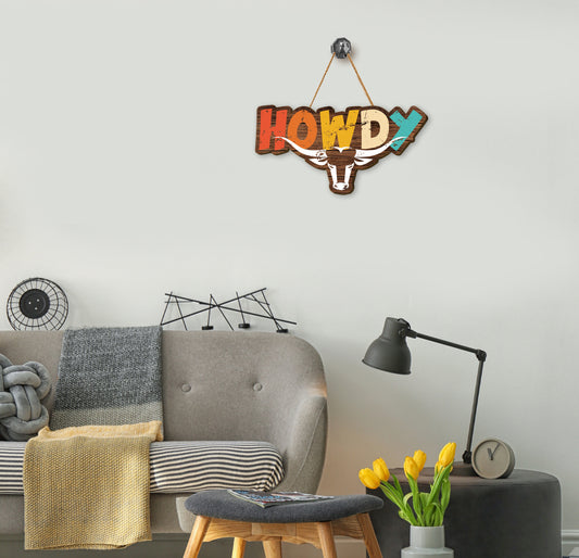 This classic Howdy Retro Style Wood Sign is the perfect addition to any home in Texas. It features a Texas iconic wooden sign with a love cow plywood sign. Add a touch of Texas charm with this classic piece.