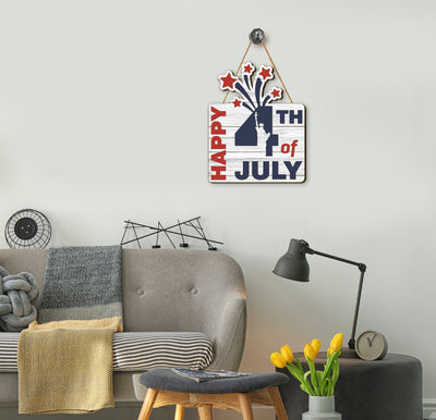 This July 4th, show your patriotism with the American Independent Wooden Sign. Crafted from rustic plywood, this sign is a strong statement of independence and love of country. Perfect for celebrating the Fourth of July, this sign is a classic American decoration.